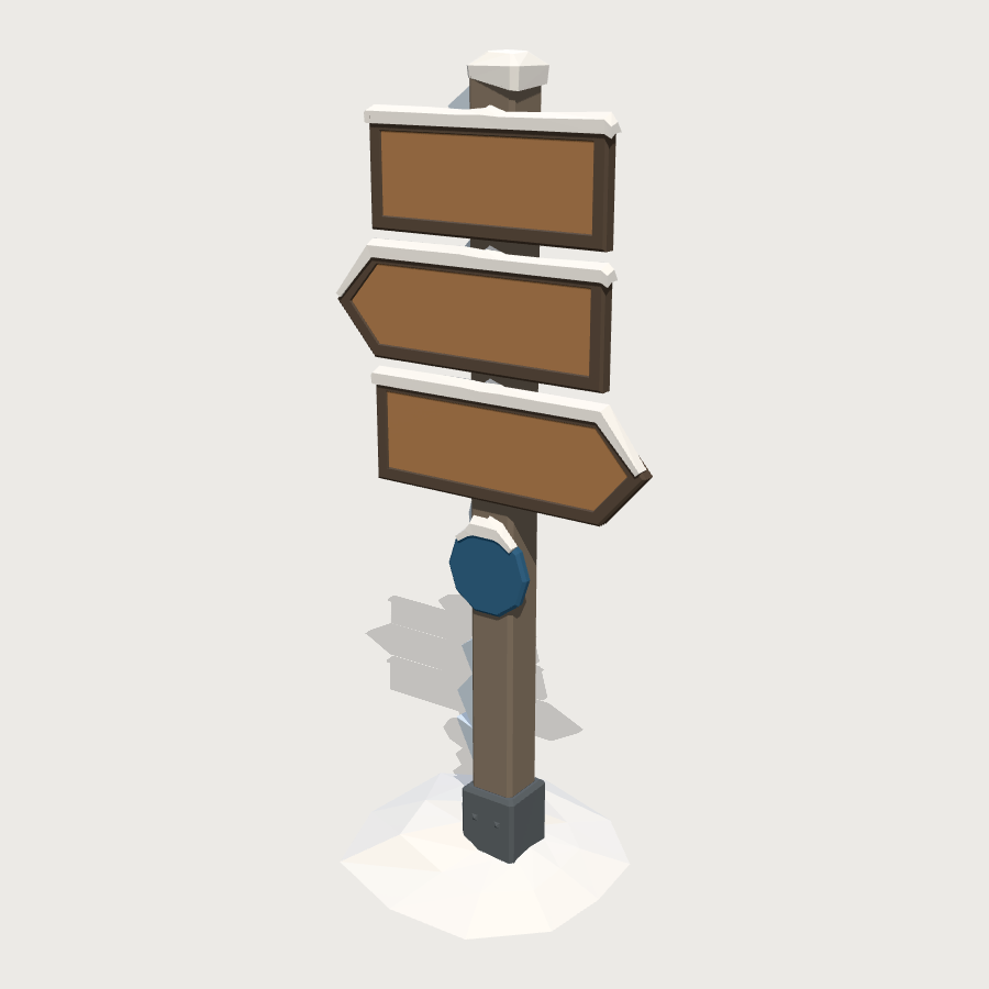 Wayfinder Post low-poly 3D model