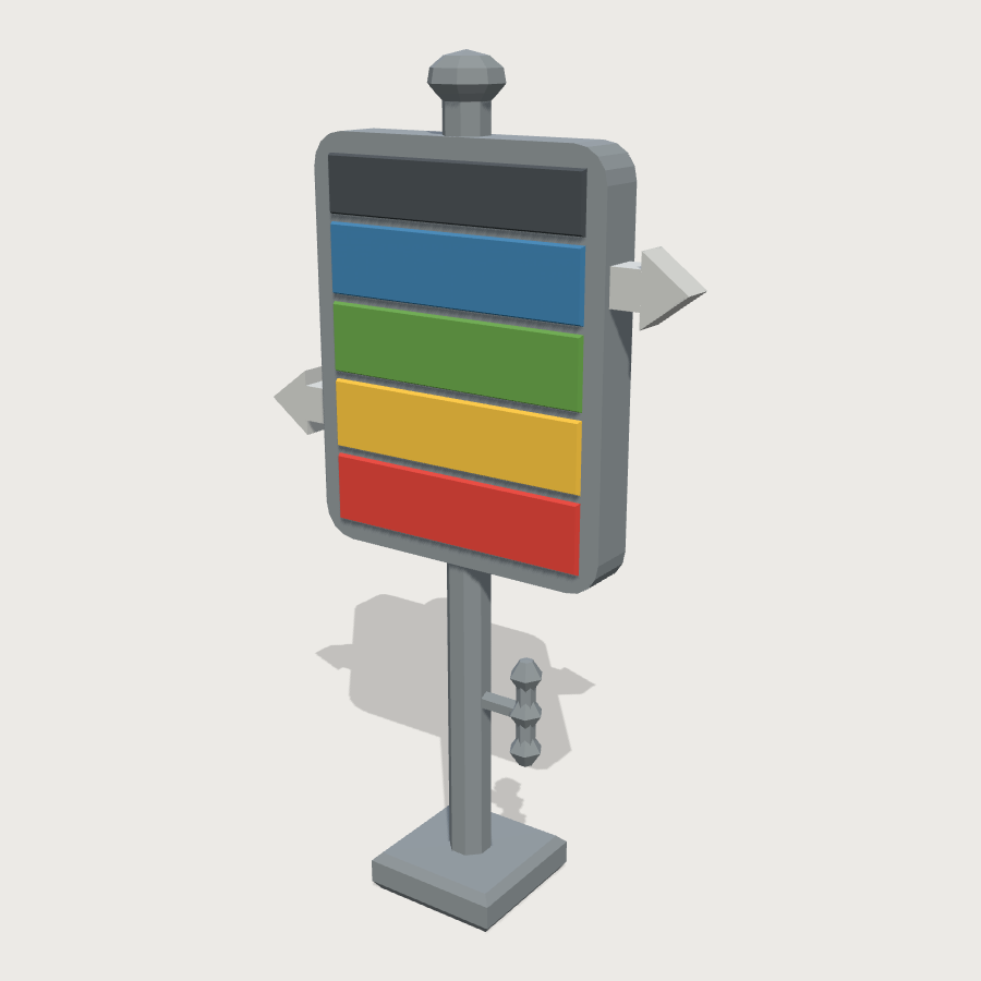 Wayfinding Totem Sign low-poly 3D model
