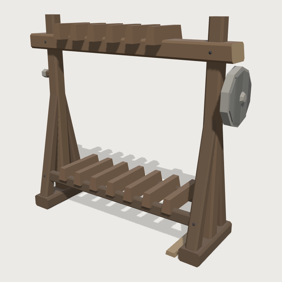 Weapon Rack low-poly 3D model