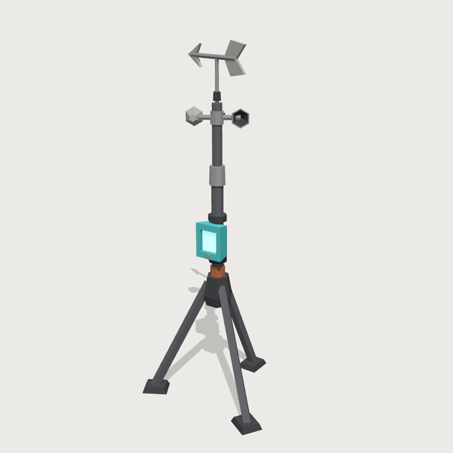 Weather Mast low-poly 3D model