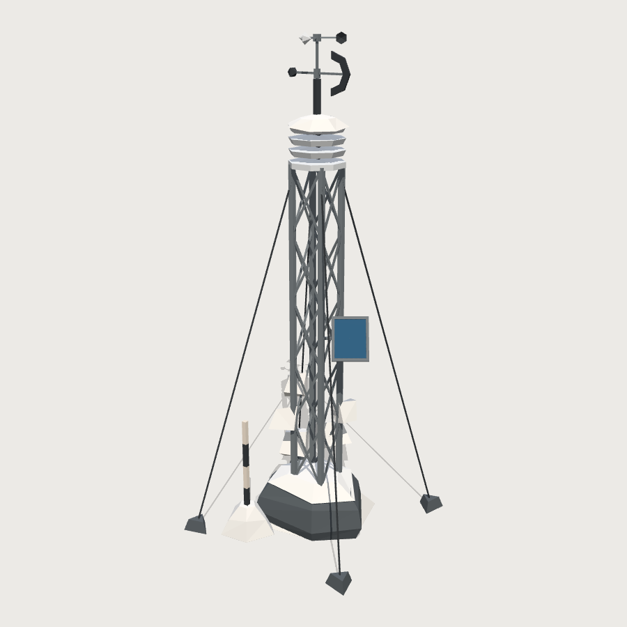 Weather Station Mast low-poly 3D model