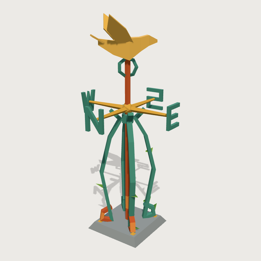 Weathervane low-poly 3D model