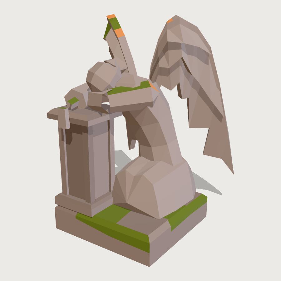 Weeping Stone Angel low-poly 3D model