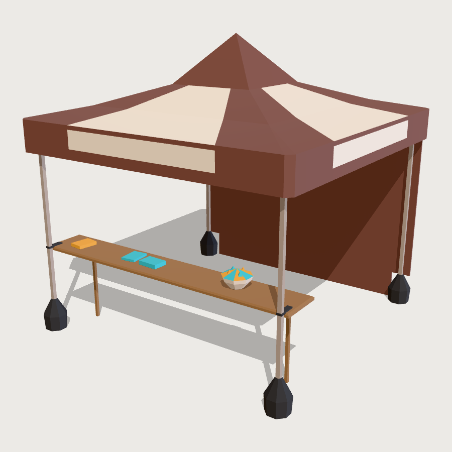 Welcome Week Tent Stall low-poly 3D model