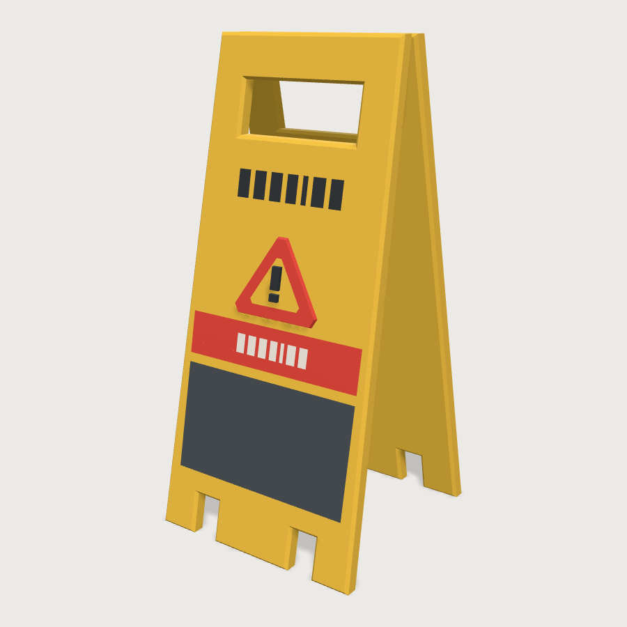 Wet Floor Sign low-poly 3D model