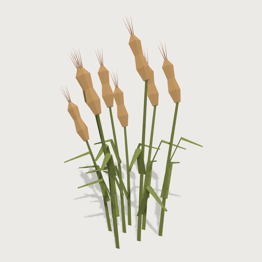 Wheat Crop low-poly 3D model