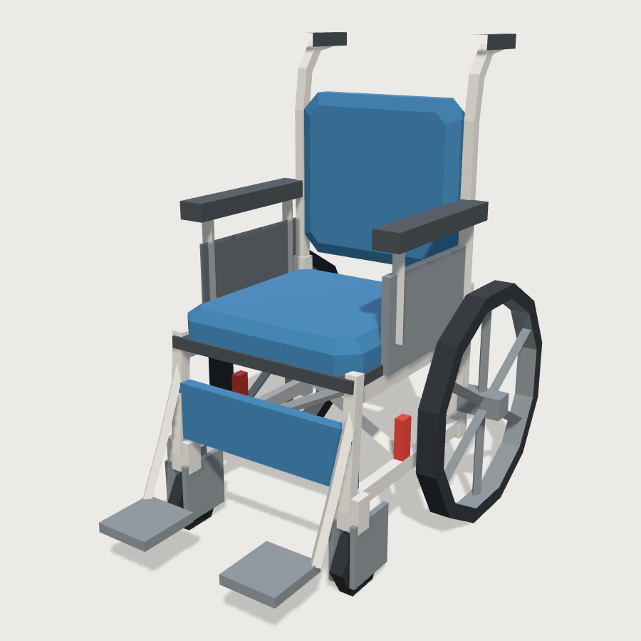 Wheelchair low-poly 3D model