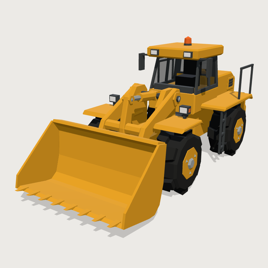 Wheeled Loader low-poly 3D model