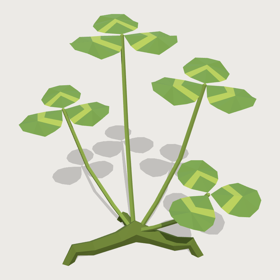 White Clover Plant low-poly 3D model