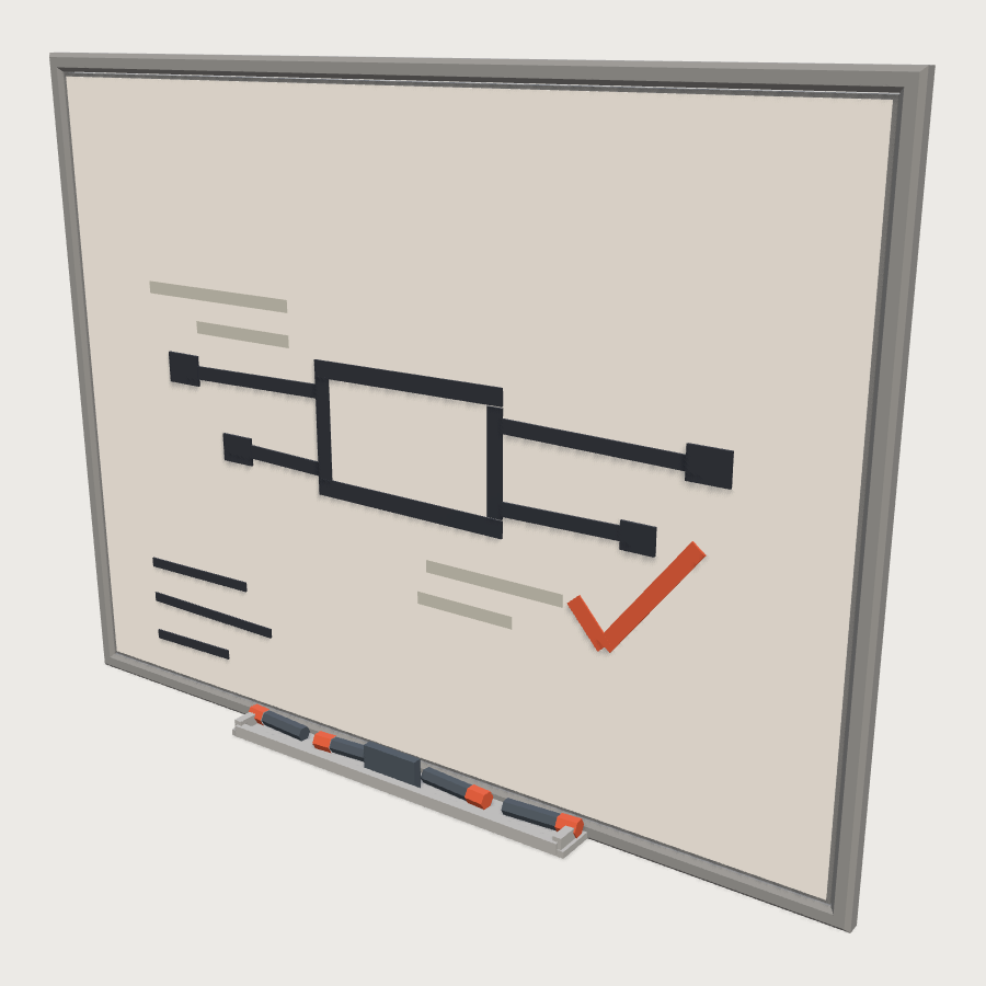 Whiteboard low-poly 3D model