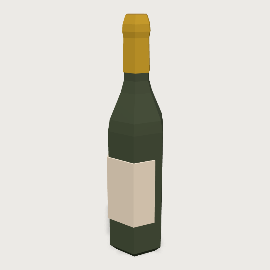 Wine Bottle low-poly 3D model