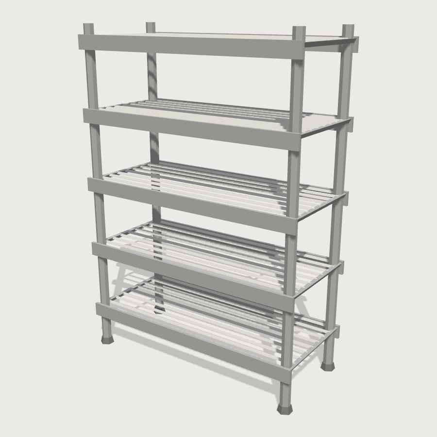 Wire Shelving Rack low-poly 3D model
