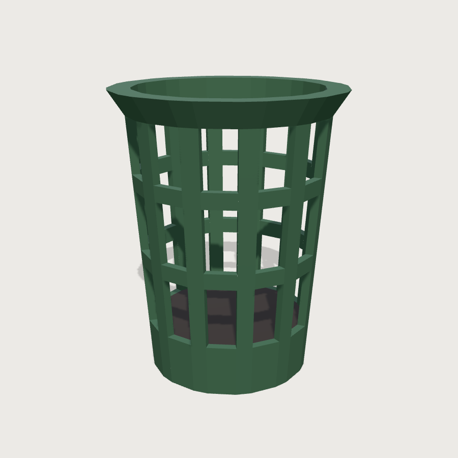 Wire Trash Basket low-poly 3D model