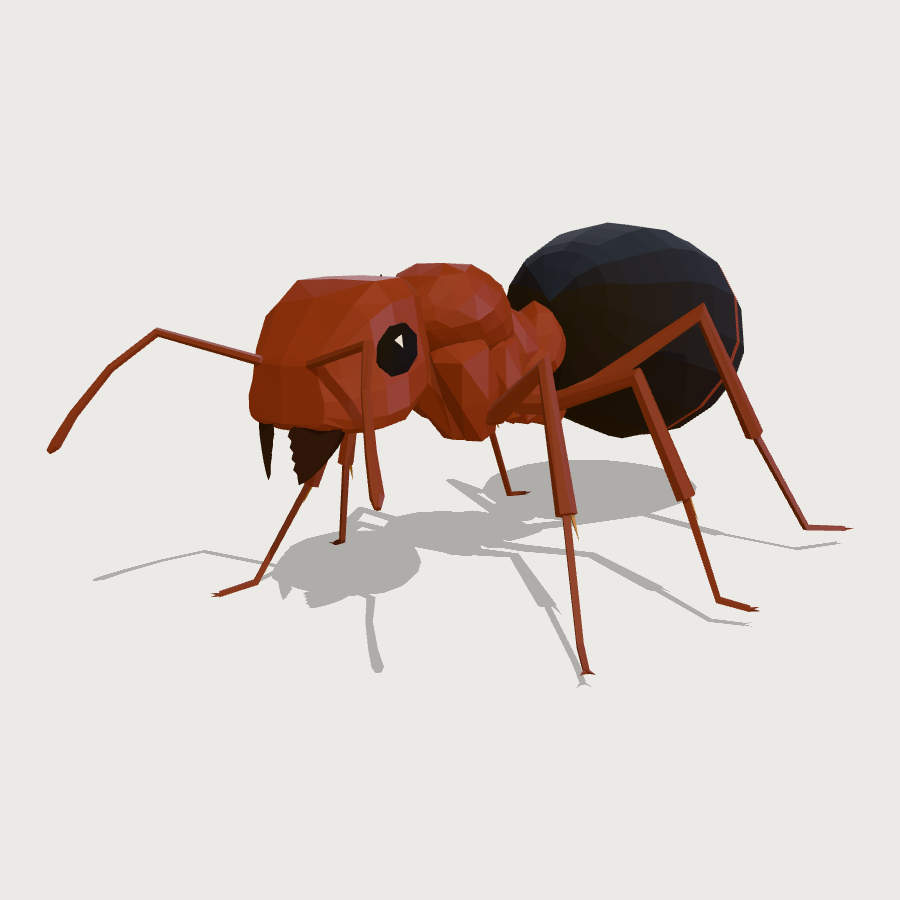 Wood Ant low-poly 3D model