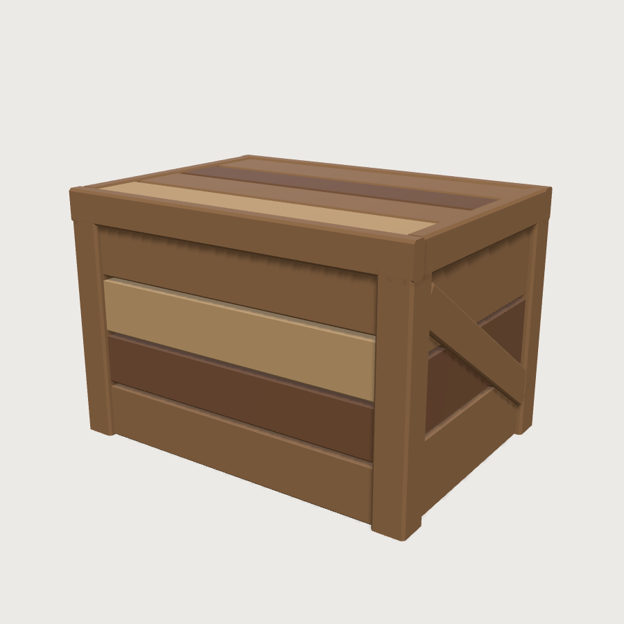 Wooden Crate low-poly 3D model