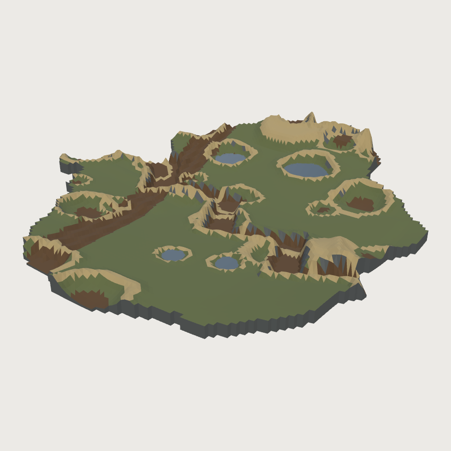World War II Terrain low-poly 3D model