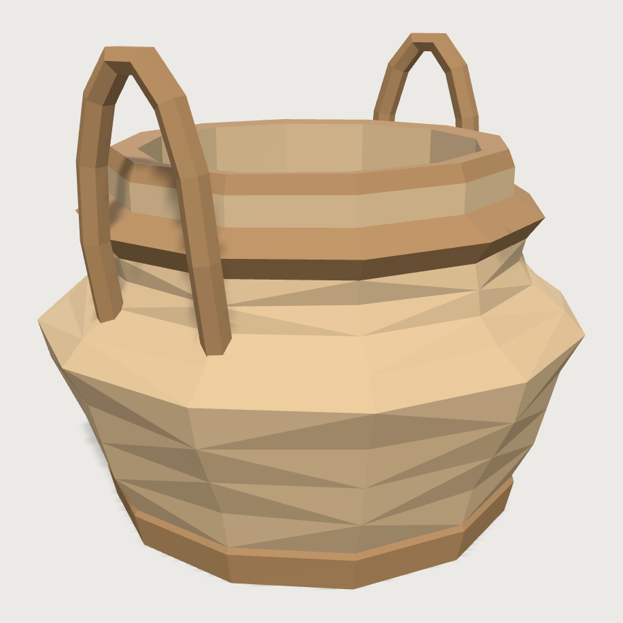 Woven Storage Basket low-poly 3D model