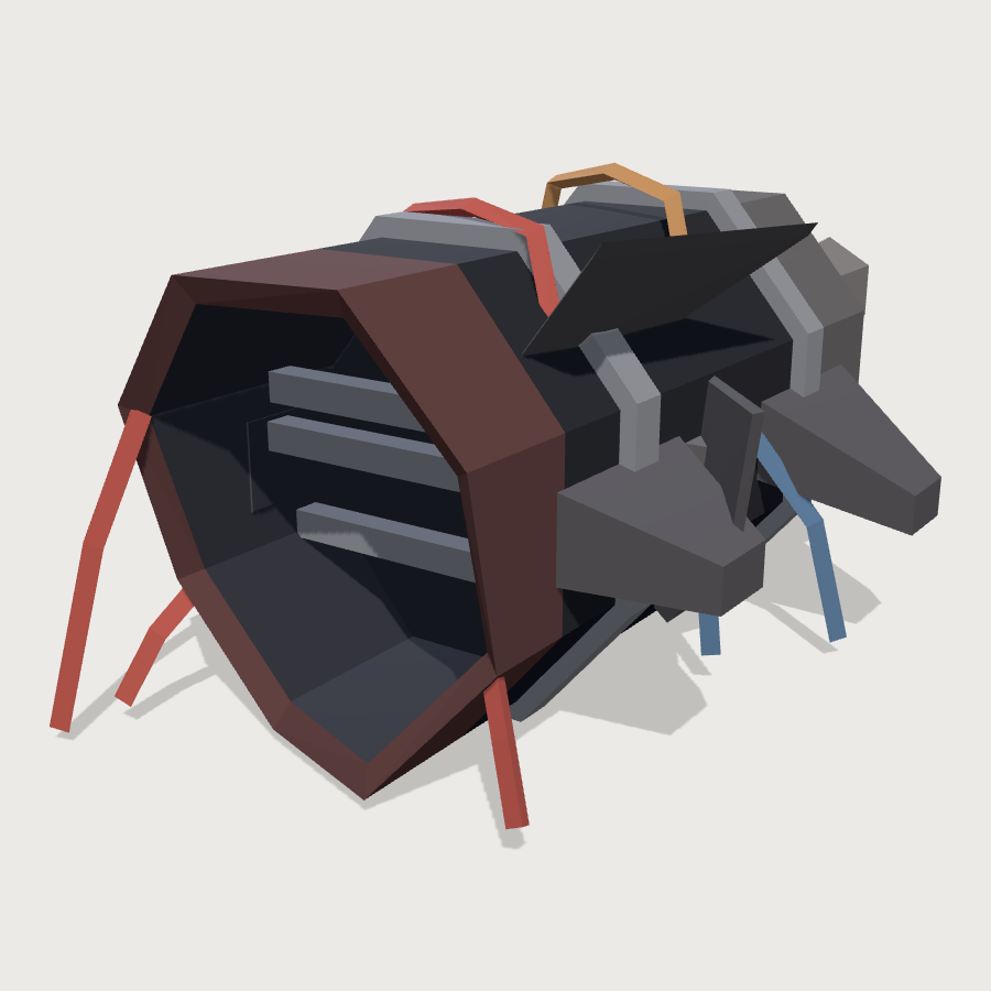 Wreckage Chunk low-poly 3D model