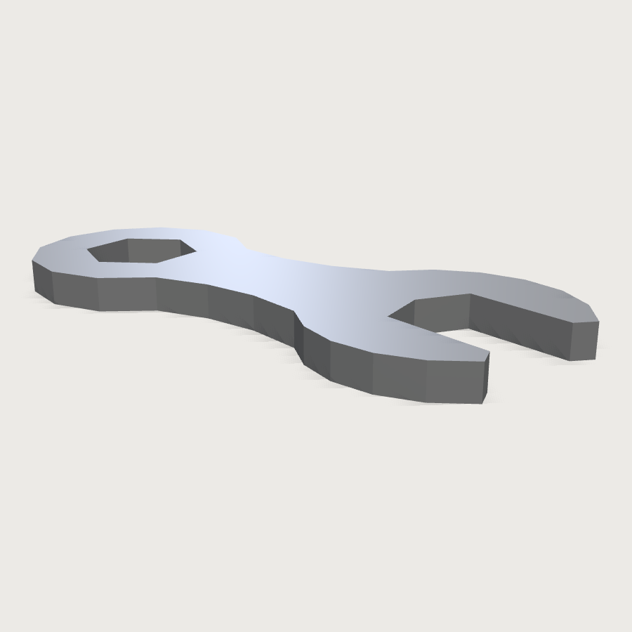 Wrench low-poly 3D model