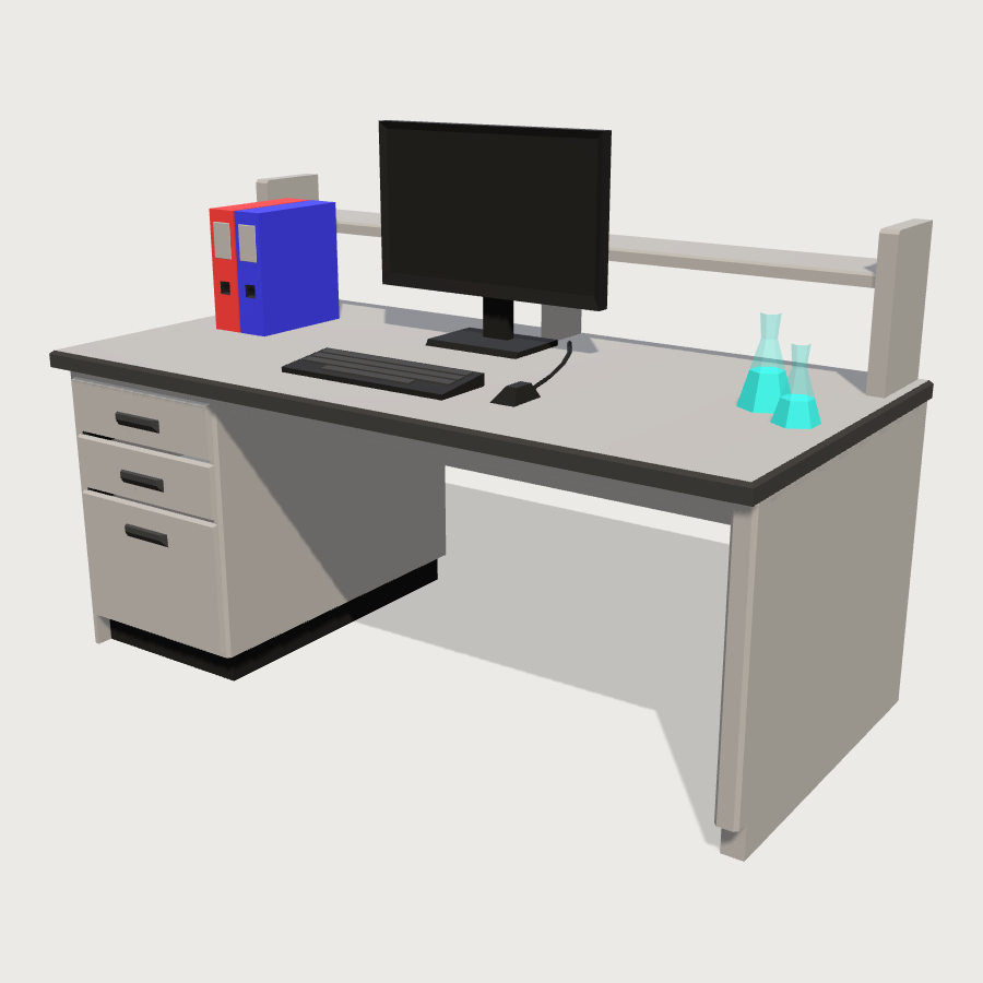 Write-up Desk low-poly 3D model