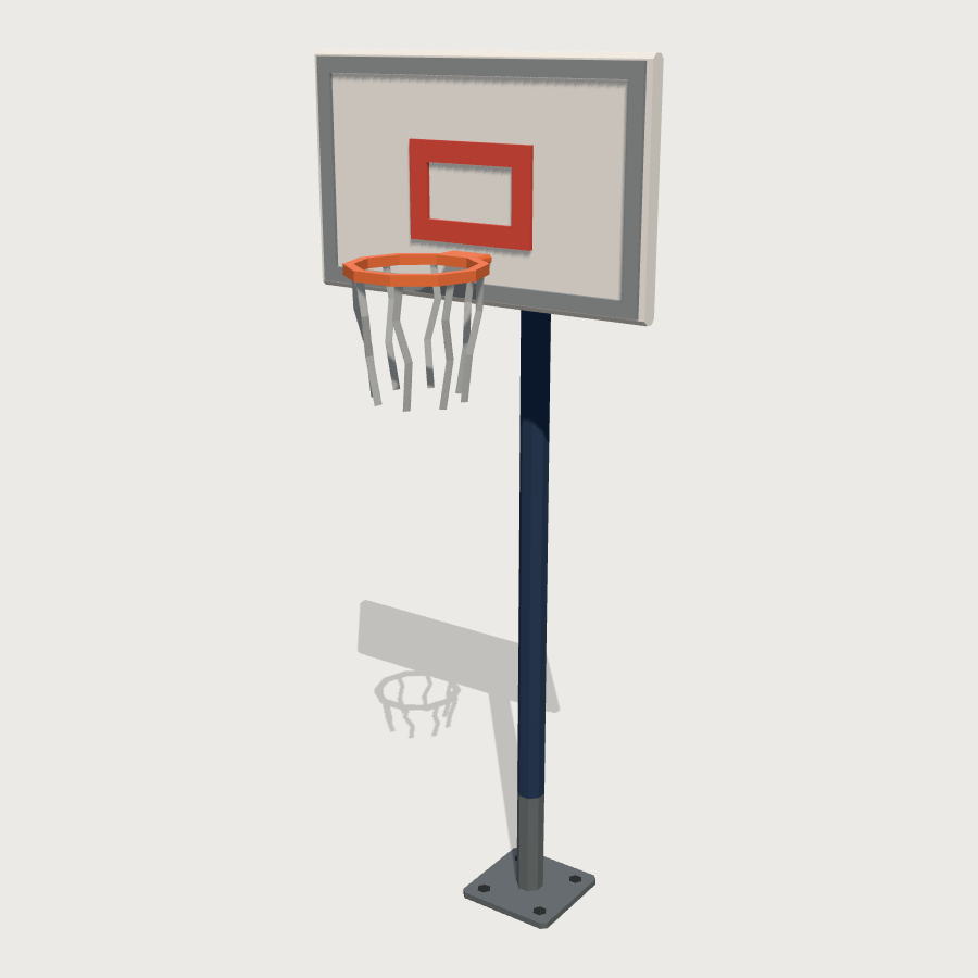 Yard Basketball Post low-poly 3D model