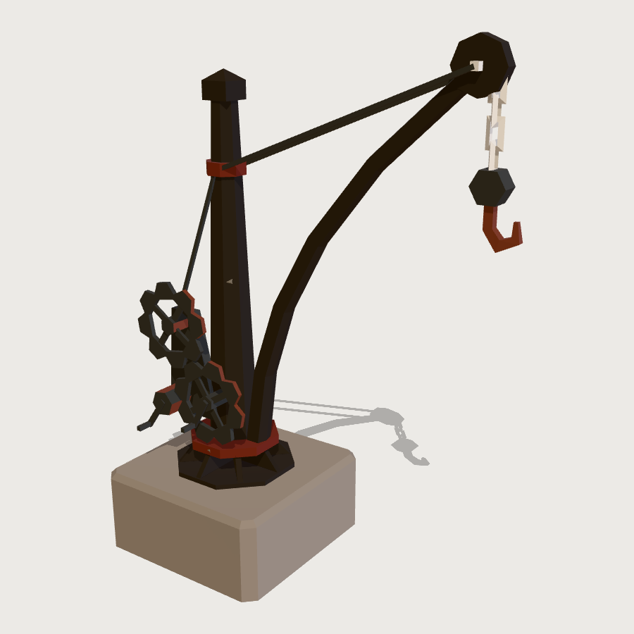 Yard Crane low-poly 3D model