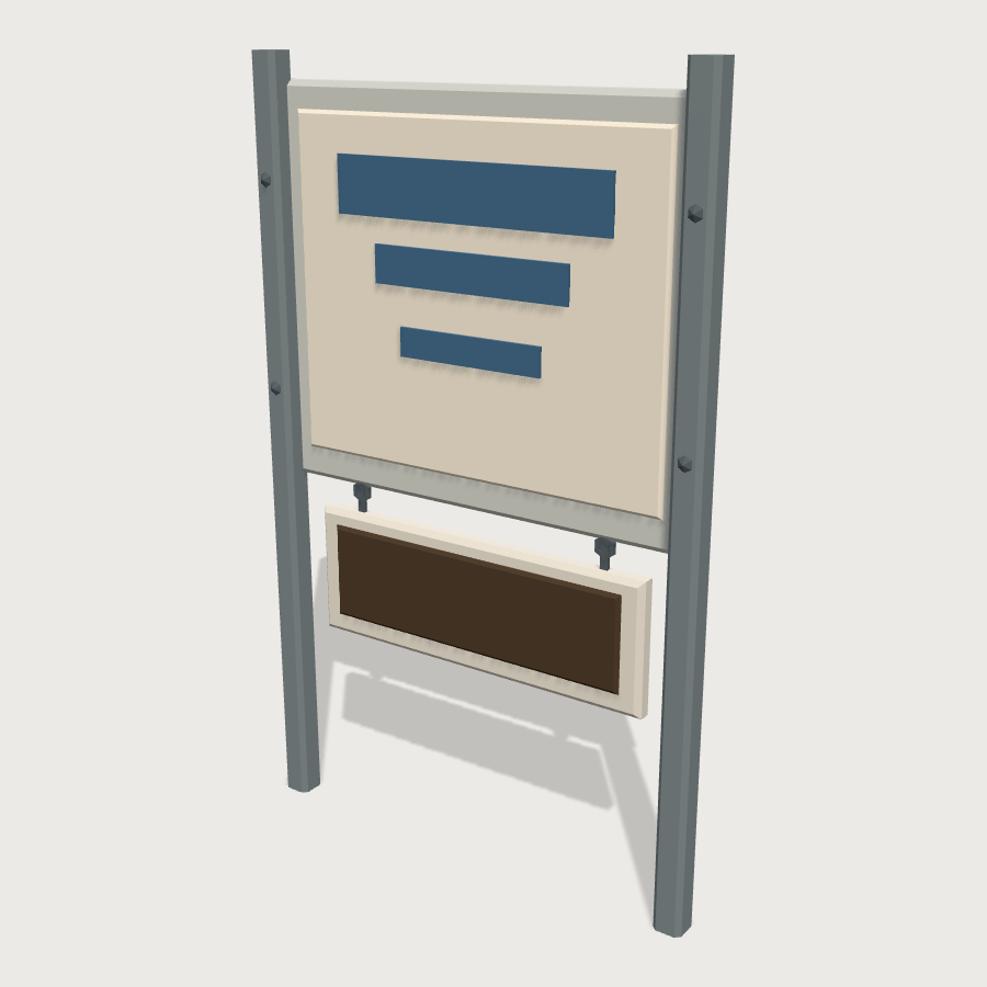 Yard Sign low-poly 3D model