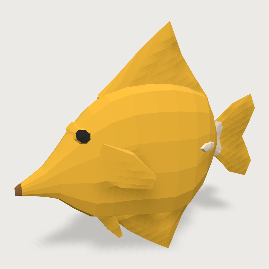 Yellow Tang low-poly 3D model