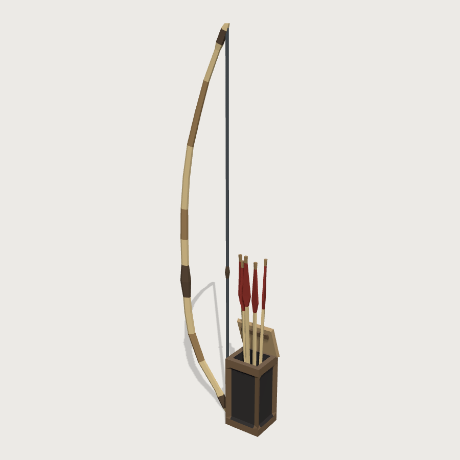 Yumi Bow And Quiver low-poly 3D model