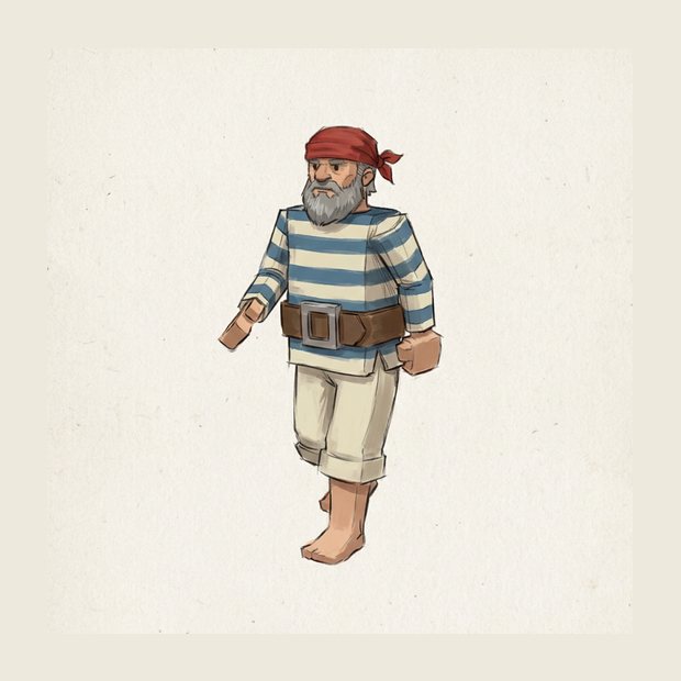A concept drawing of a pirate deckhand