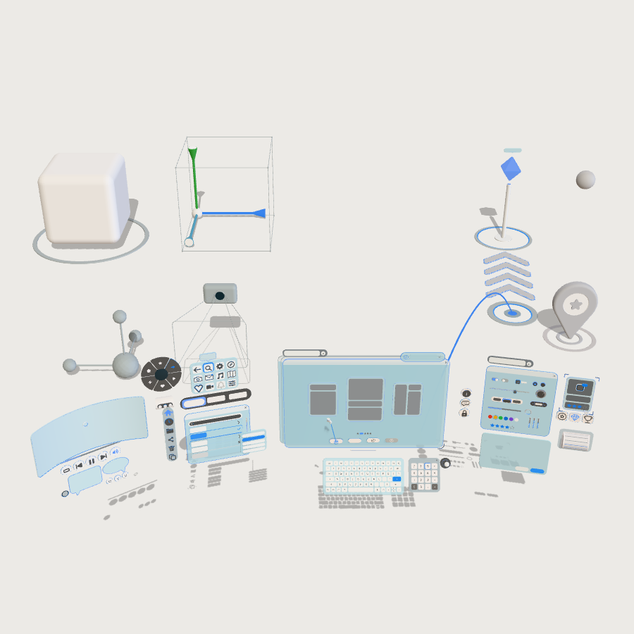 3D UI kit low-poly 3D kit
