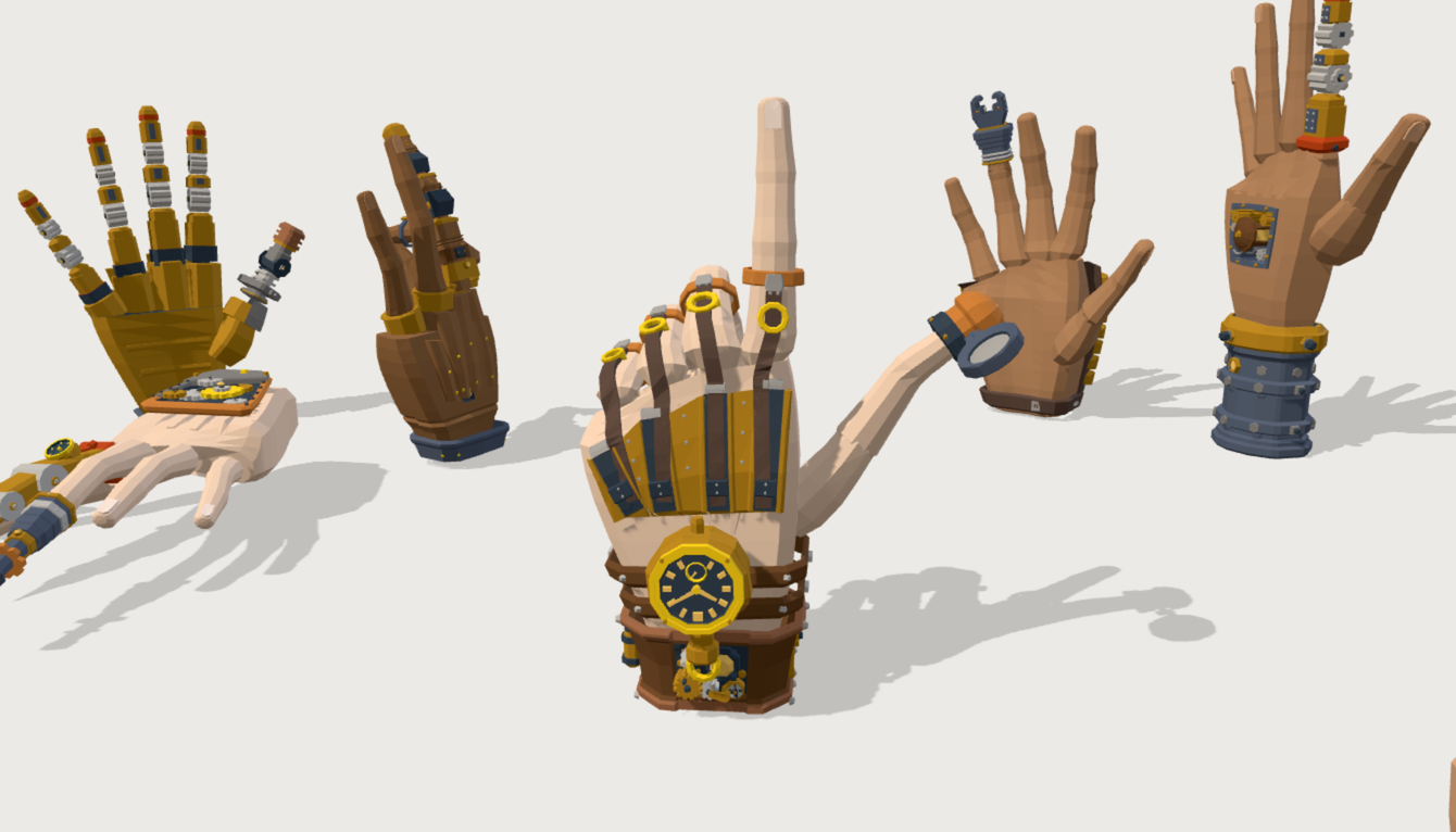 Clockwork Hand Adornments kit low-poly 3D kit