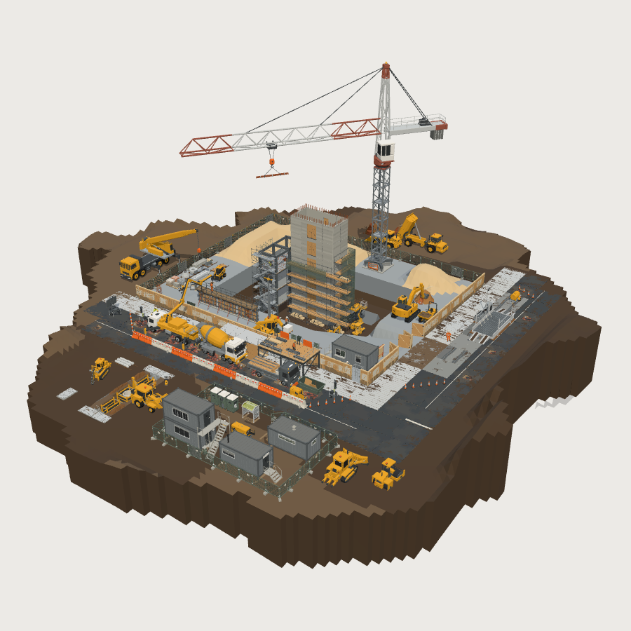 Construction Site low-poly 3D kit