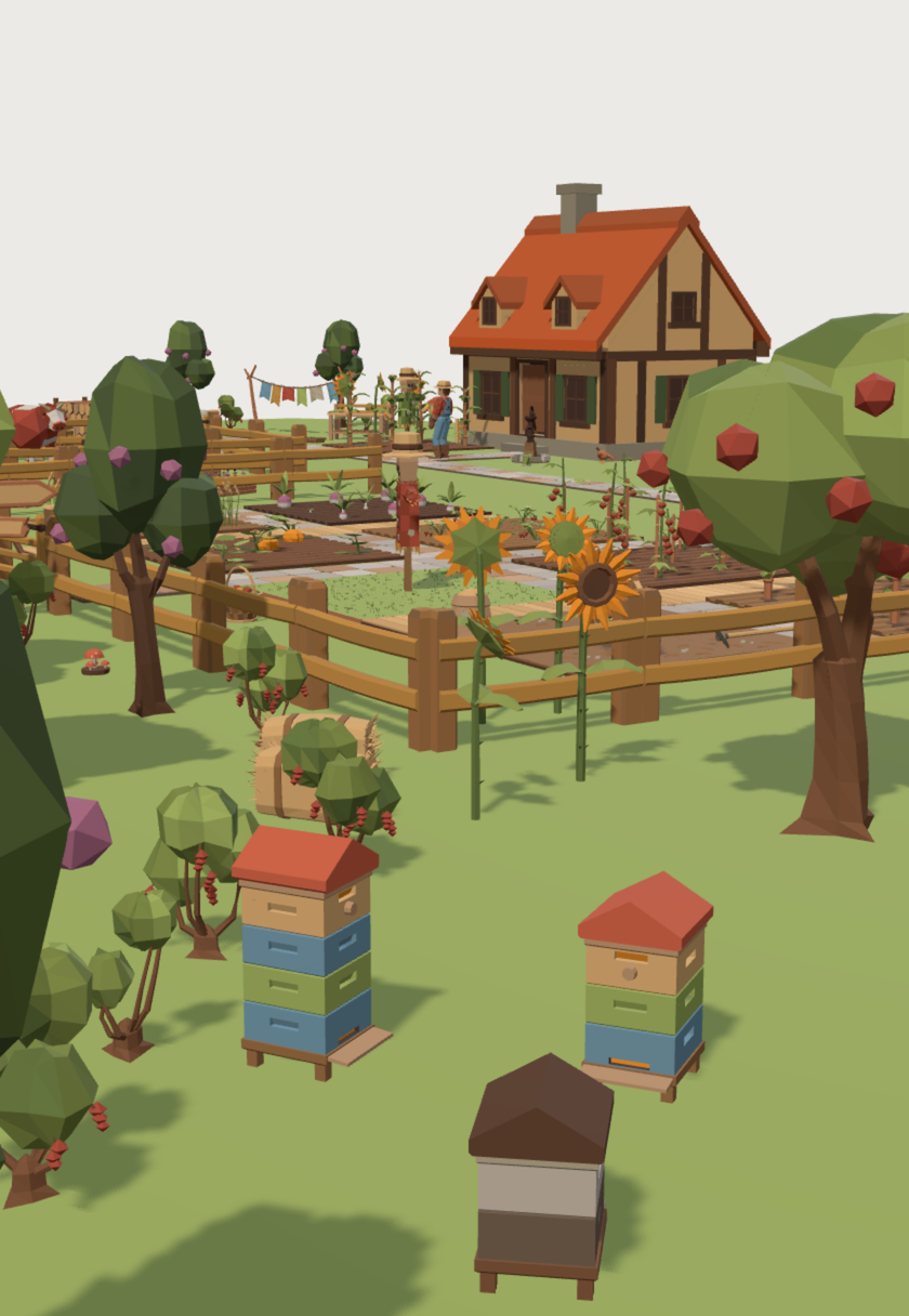 Cozy Farm low-poly 3D kit