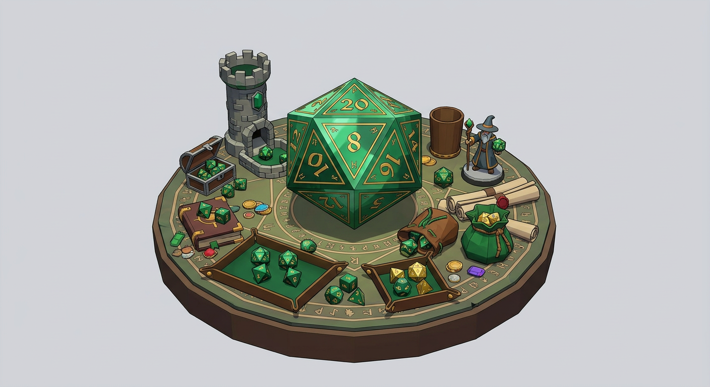 Emerald Gilded Runes kit low-poly 3D kit