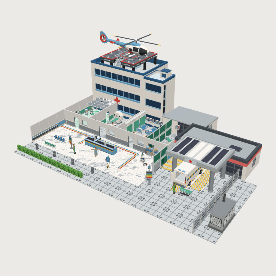 Hospital kit low-poly 3D kit