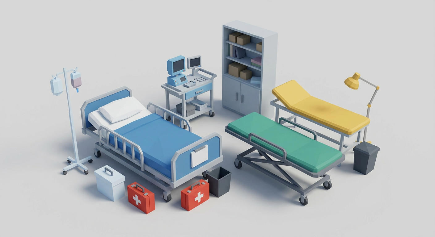 Hospital kit low-poly 3D kit