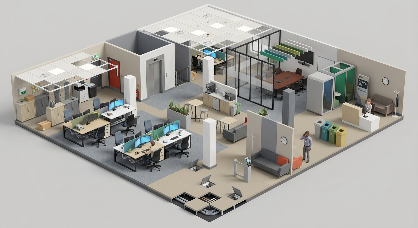 Office low-poly 3D kit