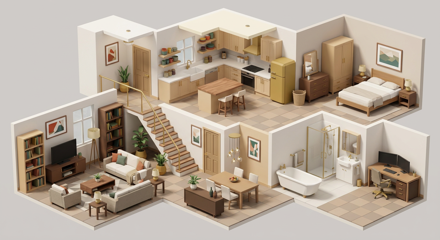 Open Plan low-poly 3D kit