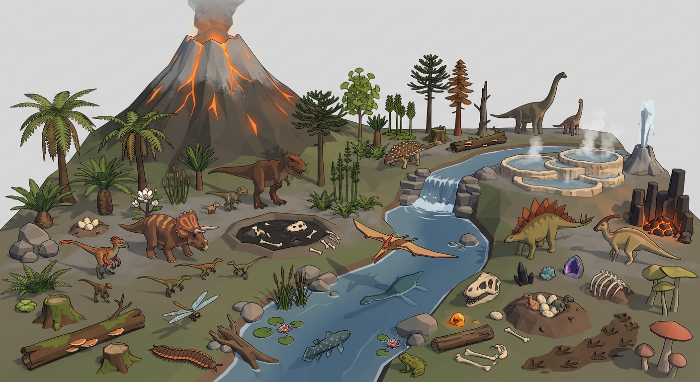 Prehistoric Valley low-poly 3D kit